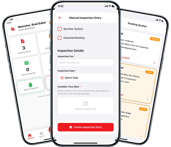 Beneficial Inspects mobile app - booking and reports